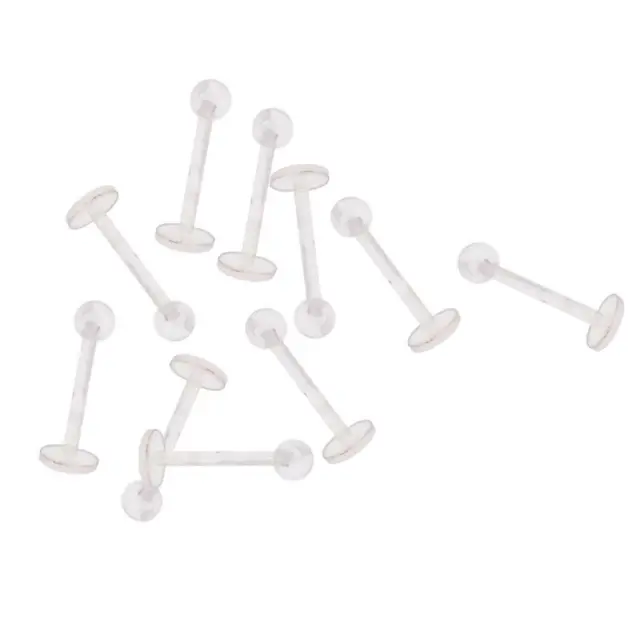 10Pcs 18G Clear Acrylic Tragus Retainer Lip Rings Nose Studs Labret Ear Helix-