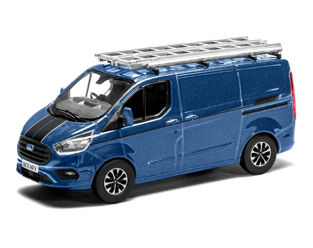 New Corgi Ford Transit Custom Sport model and a trio of Wallace & Gromit collectable Austin A35 delivery vans