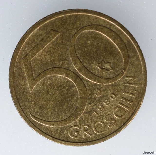 Austria 50 Groschen 1980 Coin KM# 2885 Inv#B216