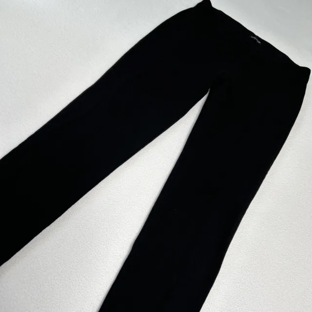 Eileen Fisher Women's Size L Washable Stretch Ribbed Pull On Pants Black