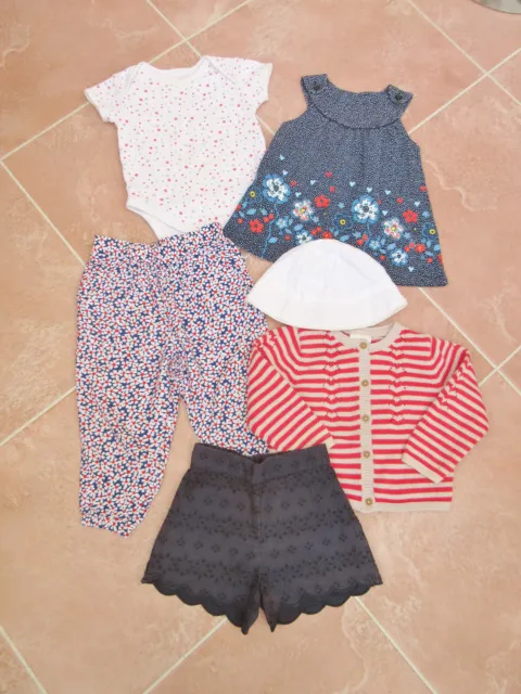 6 Items Baby Girls Mixed Clothes Bundle - size 12-18 Months