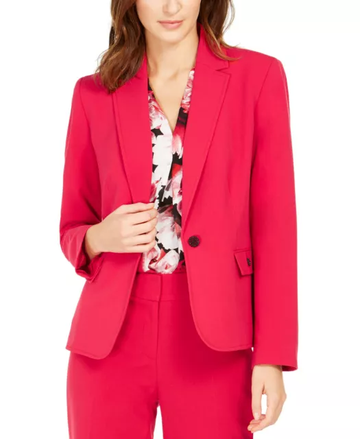 New! NINE WEST ~Size XL~ Women's Notched Collar One-Button Blazer Jacket Red