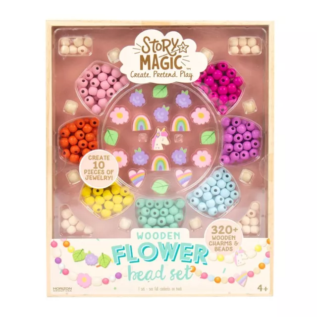 Story Magic Wooden Flower Bead Set For Kids Brand New