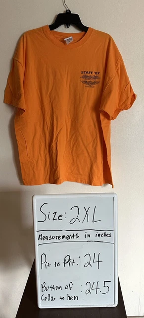 Harley Davidson Shirt Men's 2XL Orange South Dakota Staff 2007