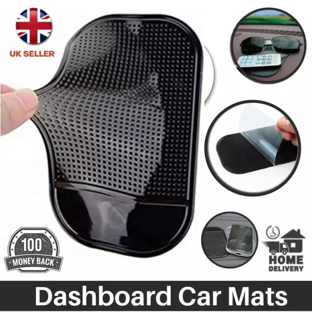 Black Dashboard Car Mats Non-Slip Sticky Phone Holder Mat Anti Slip Cell Mount