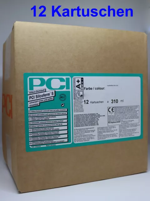 PCI Silcoferm S 12 X 310ml Universel Silicone Produit Carrelage Reinräumsilicon