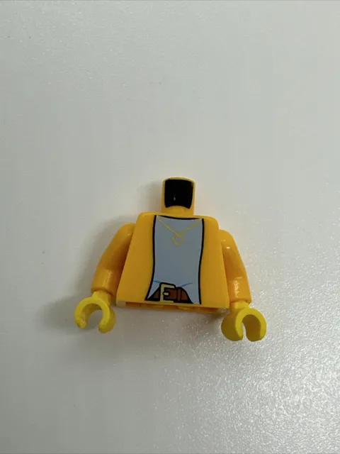 Lego Minifigure Torso Body Male Yellow Top White T-Shirt