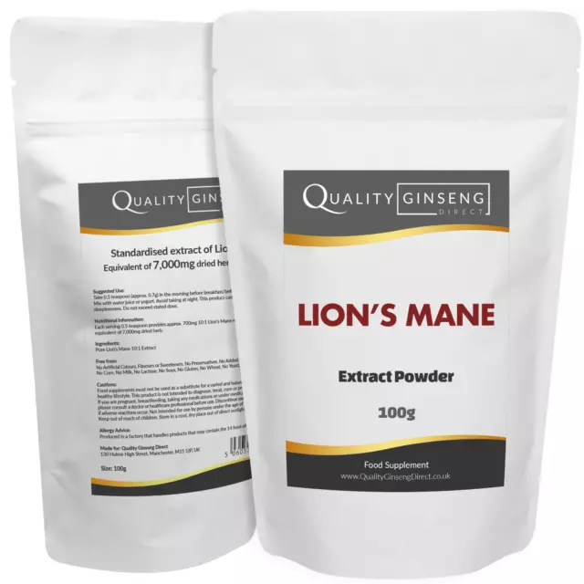 Lions Mane - 10:1 Extraktpulver - Stärke & Qualität - Packungsgröße wählen