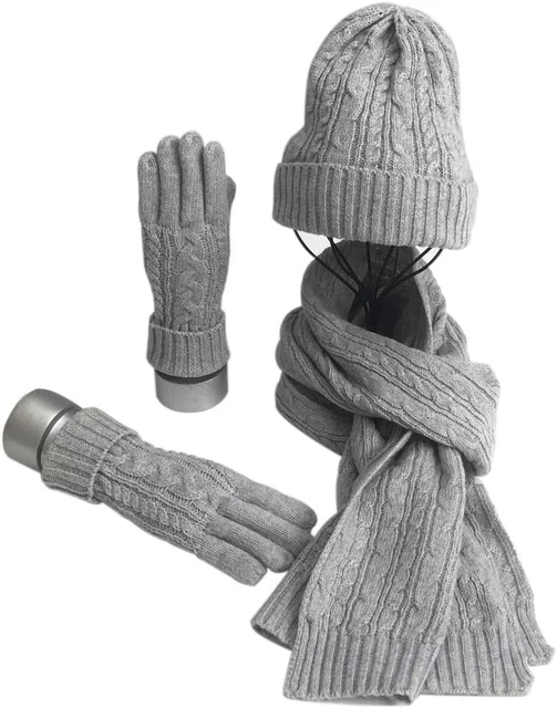 Set Inverno per Donne, 3 Pezzi Set Di Sciarpa Guanti Cappelli, Berretto Cappello
