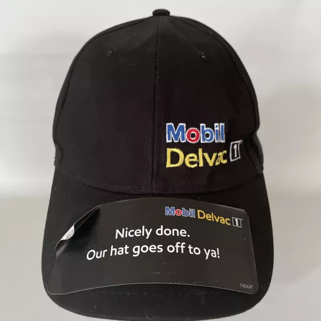 Mobil Delvac Black Snapback Hat Racing Gas Oil Logo Cap Company