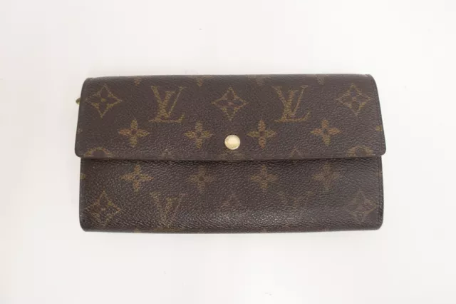 Authentic LOUIS VUITTON Monogram Portefeuille Sarah Long Wallet #26043