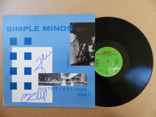 SIMPLE MINDS signed Autogramm signiert SISTER FEELING CALL Vinyl Schallplatte LP