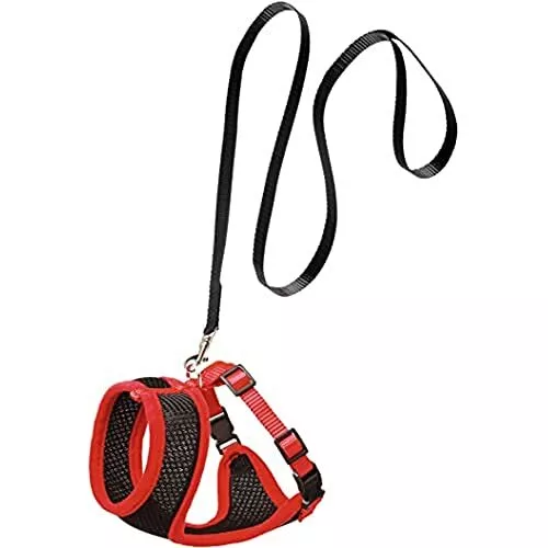 Flamingo Harms Set de Harnais pour Chat Noir/Rouge 110 cm 10 mm