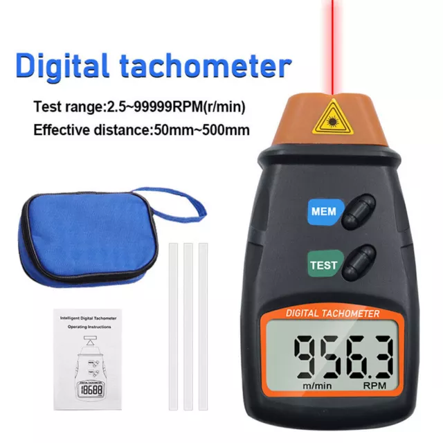 LCD Tachymètre Numérique Laser Meter Indicateur Vitesse Moteur 2.5RPM-99999RPM