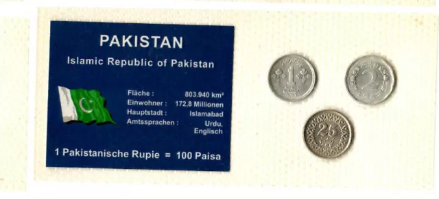 Pakistan 25 Paisa 1996 2 Paisa 1968 1 Paisa 1976
