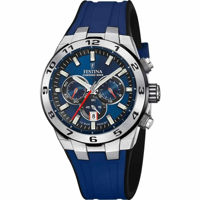 Montre Homme Festina Chrono Réf. 6830 - Quartz Avec Coffret, Occasion Bon État