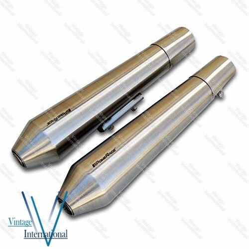 PoweRage Short Exhaust Silencer For Royal Enfield Twin Interceptor GT 650 @VI