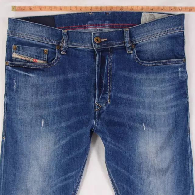 MENS DIESEL TEPPHAR 084GG Stretch Slim Straight Blue Jeans W33 W32 L32 ...