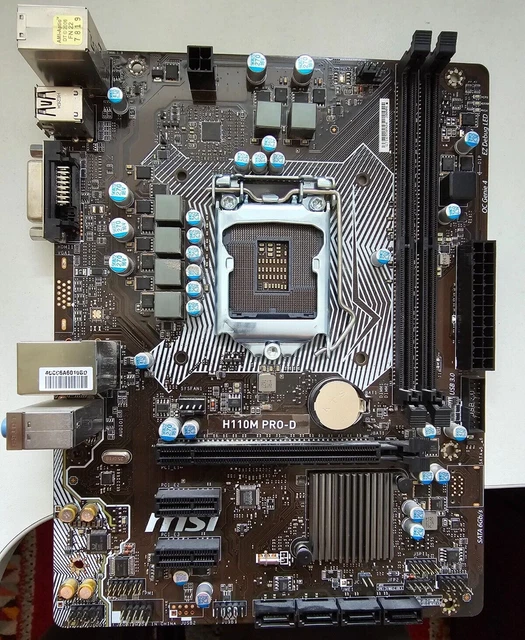 MSI H110M PRO-D Intel DDR4 LGA 1151 ATX Gaming Motherboard with Back ...