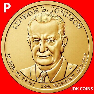 2015-P Lyndon Johnson Presidential Dollar From Uncirculated Mint Roll