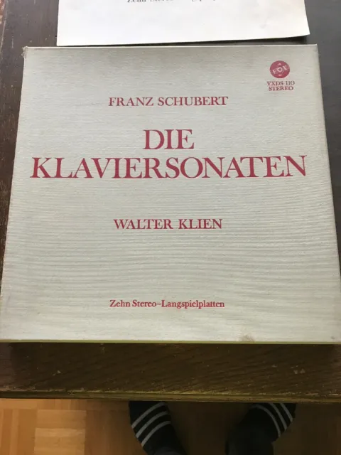 Franz Schubert Die Klaviersonaten 10 LP Box Walter Klien 421