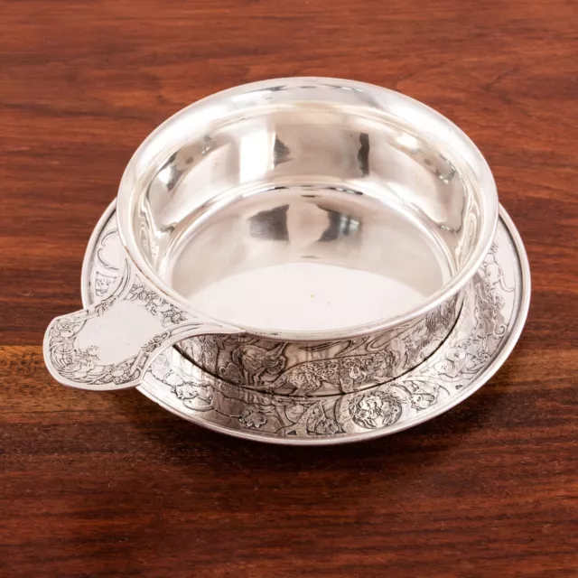 Superb William Kerr Sterling Silver Plate,Bowl,Porringer Noah's Arc & Animals