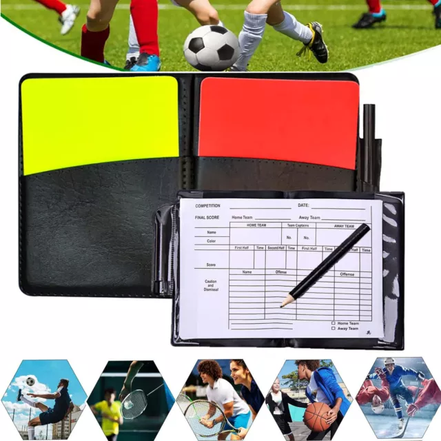 Referee Cards Red/Yellow Football Sport Wallet Notebook Pencil Soccer Refs Set