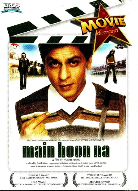 MAIN HOON NA Shahrukh Sushmita New Eros Bollywood Dvd English Subtitles 13.64 PicClick UK