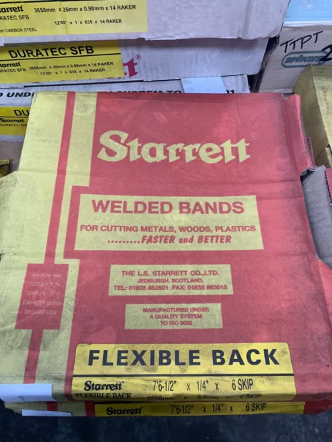 3021/ Starrett Flexible Back Bandsaw Blade 7’6 ½” x ¼” x 6 Skip, Unused, Or