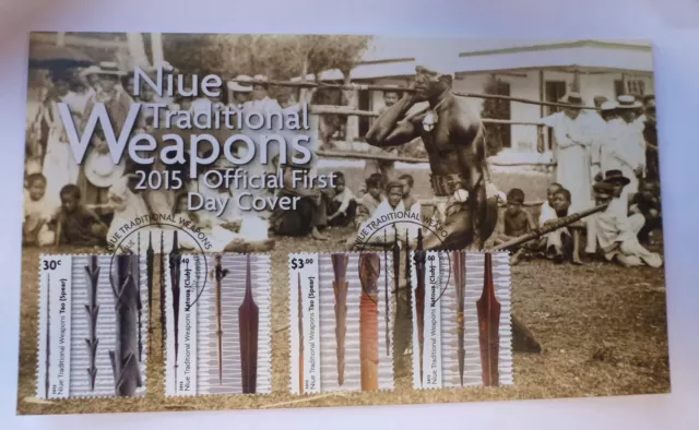 2015 Niue Traditional Weapons 4 Stamps First Day Cover