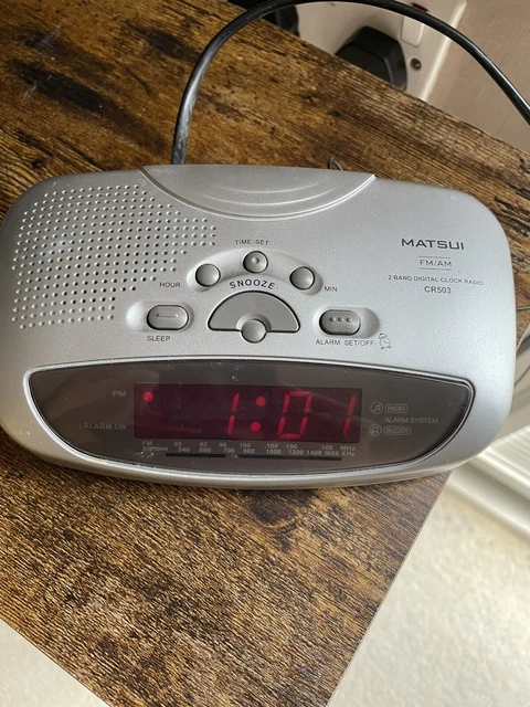 MATSUI CR503 FM Am 2 Band Digital Clock Radio Silver £1.75 - PicClick UK