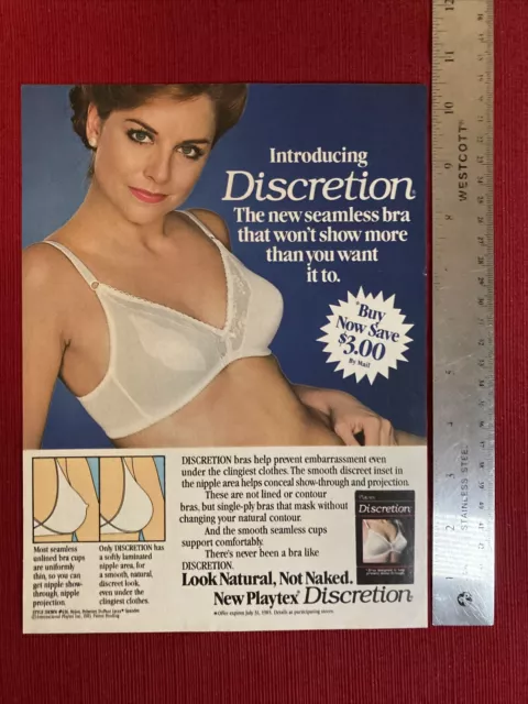 1997 PRINT AD Playtex Secrets Seamless Bras Bra firms lifts Sexy