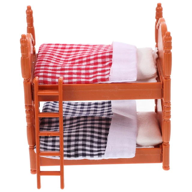 BED MINI DOUBLE Beds Cama Doll House Furniture Dollhouse Accessories £7