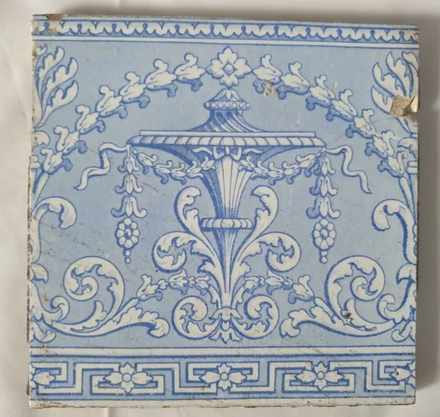 Elegant Minton Classical Tile,  Blue & White Circa 19Th Century
