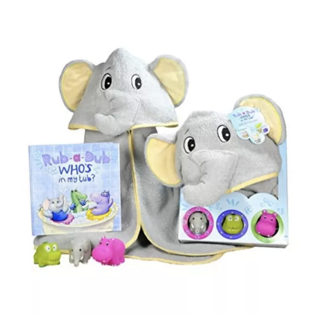 Rub-A-Dub Whos In My Tub? By Tickle & Main Gift Set for Baby-Bath Toy-Book Towel