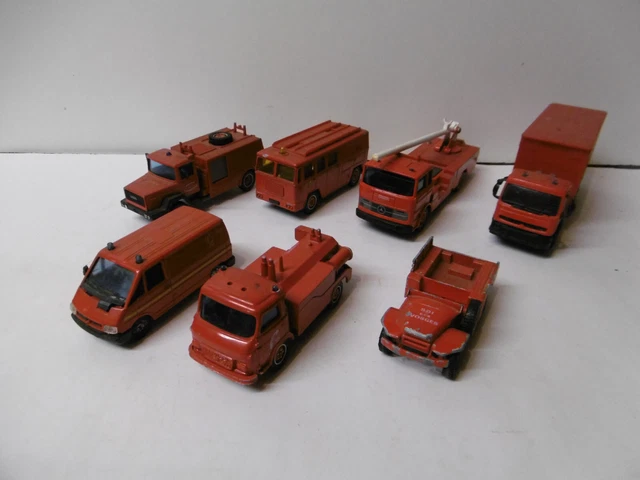SOLIDO ... LOT voiture et CAMIONS DE POMPIERS Collection EUR