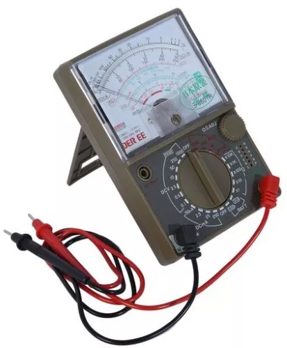 Analogue Multimeter Large Scale Reflective Parallax Strip with Test Lead Set