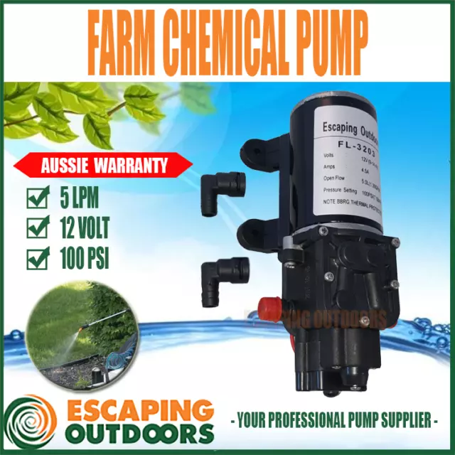 12V Farm Chemical Pump 100 PSI Spot Spray Pump Single Wand Chemical Spray Pump