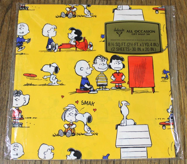 PEANUTS GANG SNOOPY gift wrapping paper Ambassador 99.98 PicClick