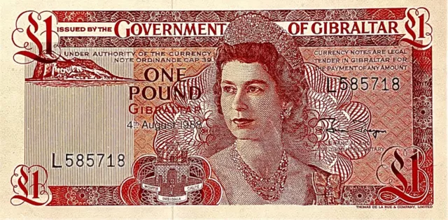 Gibraltar 1 Pound 1988 Banknote UNC Rare & Collectible QEII Era PP790