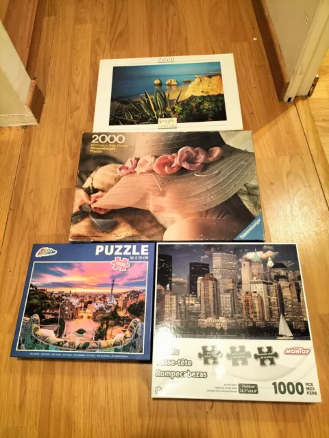 Lot 4 Puzzles 1000 Et 2000 Pièces