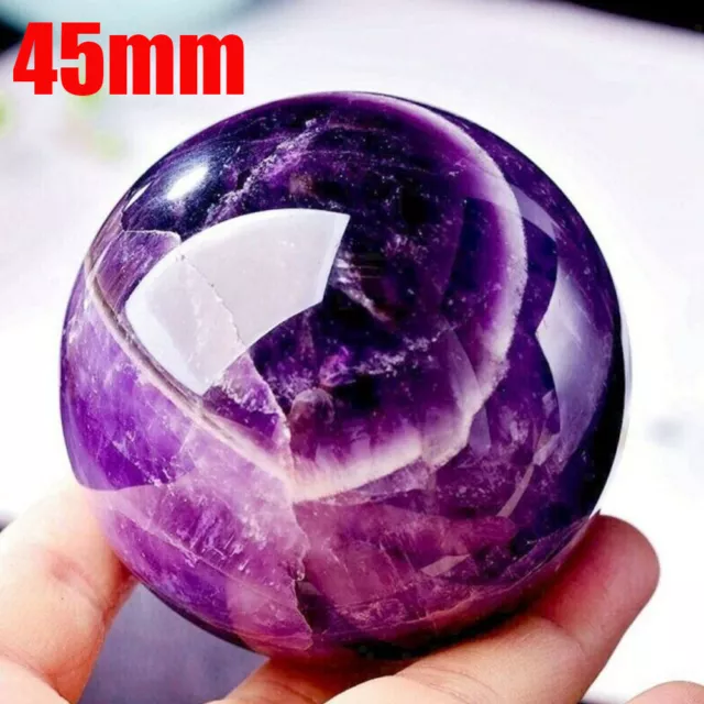 100% Natural Amethyst Quartz Sphere 45mm Crystal Ball Healing Purple Gemstone AU