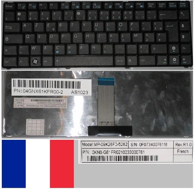 Clavier AZERTY Français Noir Neuf Pour ASUS EEEPC 1201T – Remplacement Direct, Qualité Générique