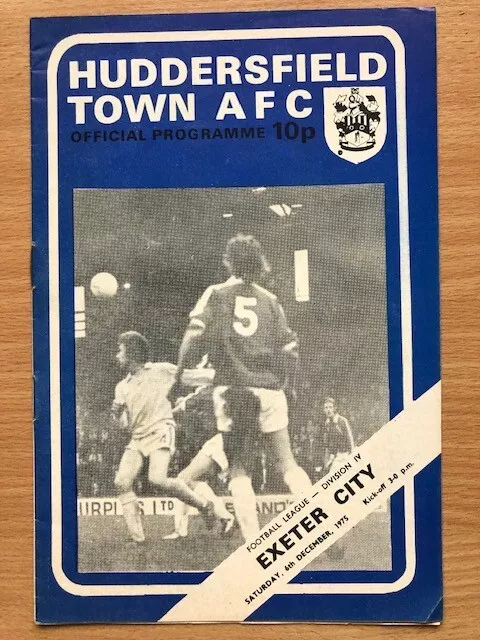 HUDDERSFIELD v EXETER 1975/76 PROGRAMME