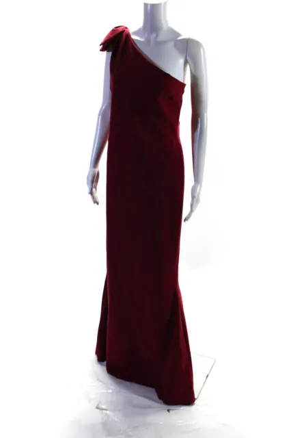 La Petite Robe di Chiara Boni Womens Red Bow Shoulder Gown Size IT 52 10927023