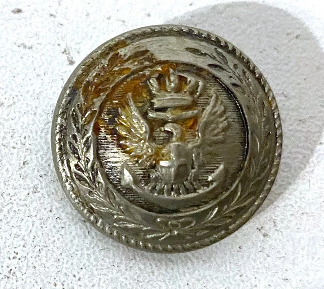 Bouton Ancien De Collection - Chasse Et Vénerie - Anglais - 14 Mm - Métal Doré - Occasion