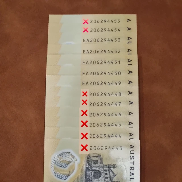 UNCIRCULATED LAST PREFIX $50 EA 2020 Consecutive Serial Numbers UNC ...