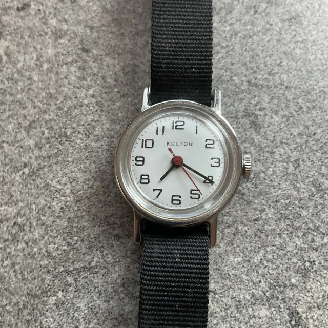Montre Vintage Femme Kelton Armachoc Mécanique Années 60 - Boîtier Acier, Cadran Bleu, Bracelet Métal