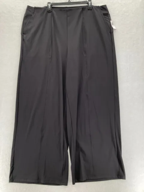 Old Navy Active Wide Leg Pants Women's Plus 3X Black Stretch Pull On Powersoft