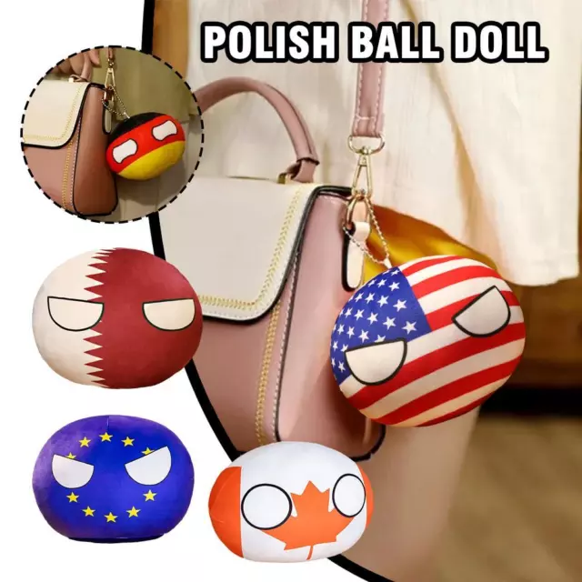 Polandball Plush Doll Countryball USA FRANCE UK GERMANY Pendant 9CO5